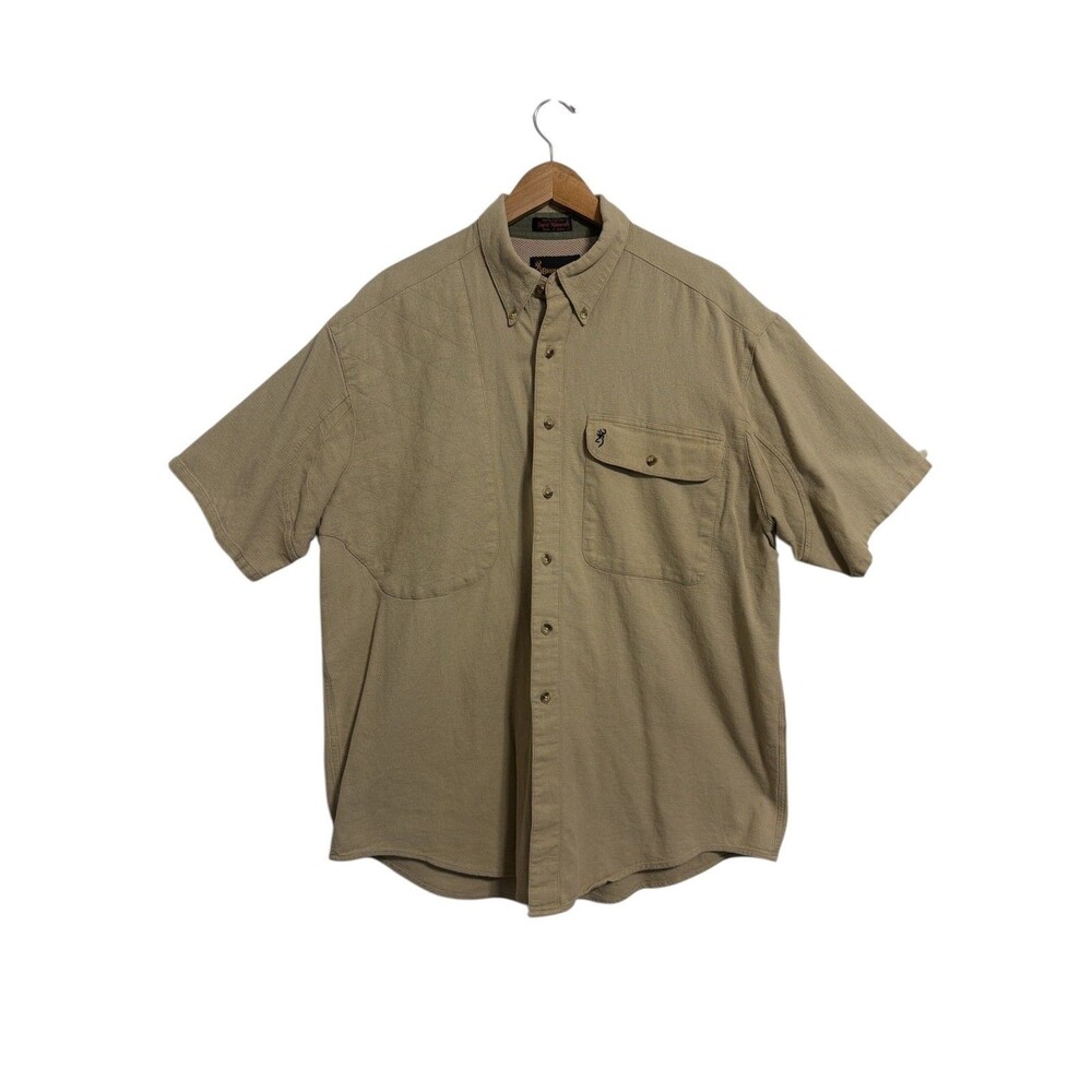 Browning Super Naturals‎ Shirt Mens XL VTG 100% Cotton Button Front Hunting